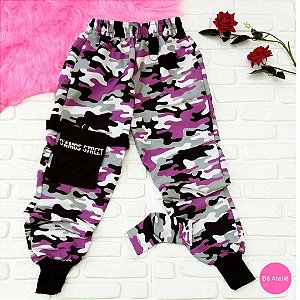 calça camuflada com punho