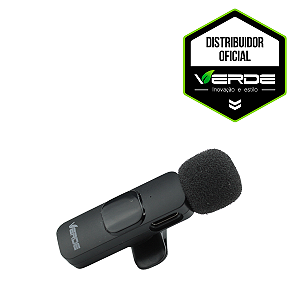 Microfone Wireless de Lapela - Lightning e Tipo C - Verde