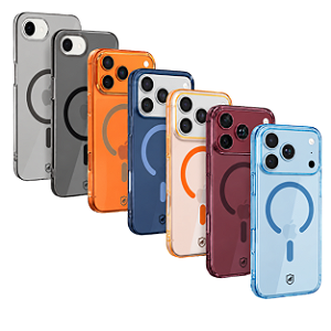 Capa Crystal Slim Magsafe - DARK / TITANIUM / DESERT / AZUL / LARANJA / BORDÔ / GLACIAL - NÃO AMARELA - Gshield