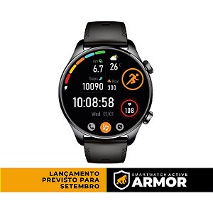 Smartwatch Active Armor com GPS, Tela AMOLED, Esportes e Bateria de até 7 Dias - Gshield