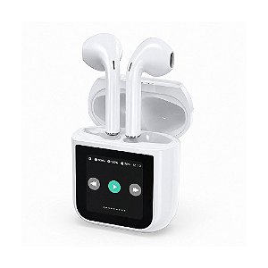 Fone Bluetooth com Visor Touch LED, Controle de Música, Bateria de Longa Duração e Estojo Inteligente – Branco - AOC