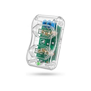 Dispositivo de Proteção DPS Anti-Raio contra Surtos Elétricos 3P Bivolt 10A com 2 Tomadas e LED Indicativo, Transparente - Dual Shock - Gshield