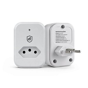 Protetor contra Surtos Elétricos Anti-Raio de até 1,2 kA com Tecnologia DPS, Fabricado em PC antichamas, Bivolt 10A e LED indicativo, Branco - Dual Shock - Gshield