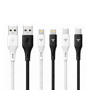 Cabo Trix - Tipo C / USB / LIGHTINING - 1M - BRANCO / PRETO - SPACE