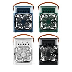 Mini Ventilador Portátil 5V, Corrente de Saída 2A com Resfriamento por Névoa 10W, USB Tipo-C e Reservatório de Água