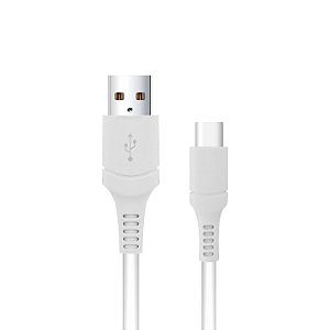 Cabo Easy USB-A / Tipo-C 1 Metro, PVC Reforçado, Carregamento Rápido 18W 3A e Transferência de Dados 480 Mbps, Branco – Gshield