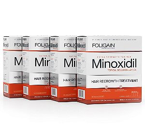 MINOXIDIL foligain 12  frascos 60 ml + aplicador original (tratamento de um ano)
