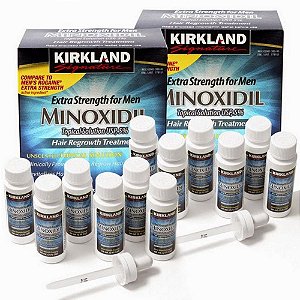 MINOXIDIL KIRKLAND 12 FRASCOS (TRATAMENTO DE UM ANO) MINOXIDIL ORIGINAL (EM ESTOQUE)