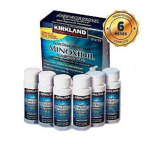 minoxidil kirkland 6 frascos + aplicador original 60 ml cada frasco (EM ESTOQUE)