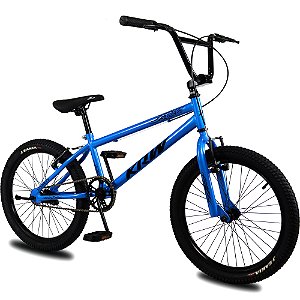 Bicicleta Aro 20 KRW BMX Cross V-Brake Sem Marchas Azul Escuro/Preto
