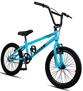 Bicicleta Aro 20 KRW BMX Cross V-Brake Sem Marchas Azul/Preto