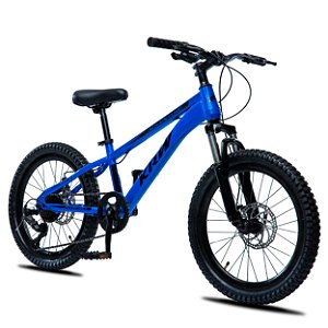Bicicleta MTB KRW Aro 20 com câmbio 7 velocidades L20 Azul/Preto