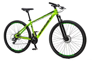 Bicicleta aro 29 KRW Alumínio Shimano Freio a Disco Mecânico Suspensão C/ Trava de Ombro SH2