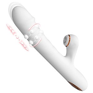 Vibrador de Ponto G e Clitóris com Vai e Vem de Esferas