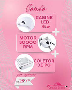 Kit nail Motor + Cabine + Coletor de pó