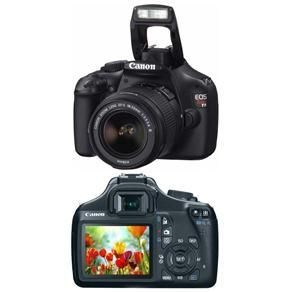 Câmera Digital Canon T3 12.2MP Lente EF-S 18-55mm Preta + Cartão de Memória 8GB + Bolsa