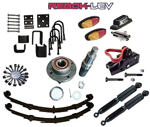 Kit suspensão 2000kg 1 eixo com freio kombi