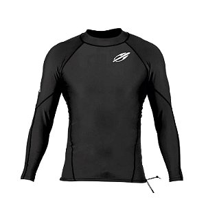 Camisa  Manga Longa UV Surf Mergulho Extraline 1 mm Masculina Mormaii Preto e Branco