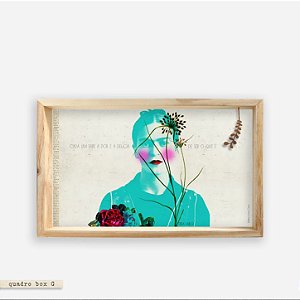 QUADRO BOX – FRIDA KAHLO #3 CADA UM SABE – TURQUESA