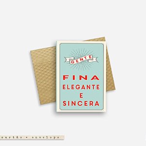 Cartão Envelope - Gente Fina elegante e sincera Turquesa