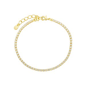 Pulseira Riviera Incolor Banho de Ouro