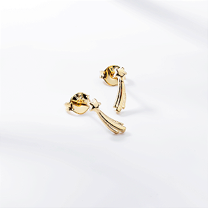 Brinco  Estrela Cadente Banho de Ouro 18k