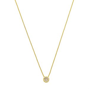Colar Ponto de Luz Zircônia Incolor Banho de Ouro 18k