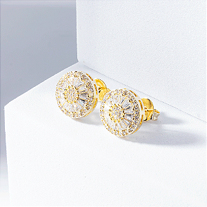 Brinco Pizza Pequeno Banho de Ouro 18k