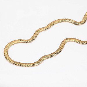 Colar Snake Grossa Banho de Ouro 18k