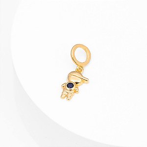 Pingente Menino Zircônia Azul Banho de Ouro 18k