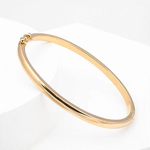 Bracelete Liso Fechado Banho de Ouro 18k