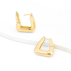 Argola Triângulo Grande Banho de Ouro 18k