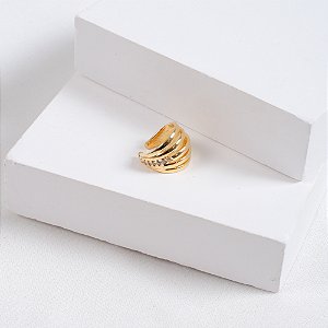 Piercing Glam Linhas Banho de Ouro 18k