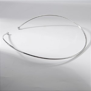 Choker Fina Lisa Banho de Ródio Branco