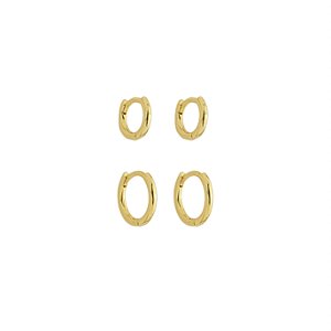 Duo de Argolas Lisas Banho de Ouro 18k