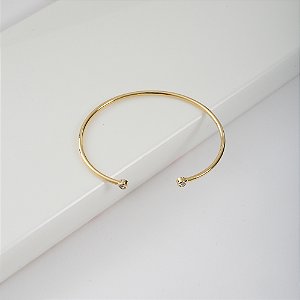 Bracelete Aberto Ponto de Luz Banho de Ouro 18k