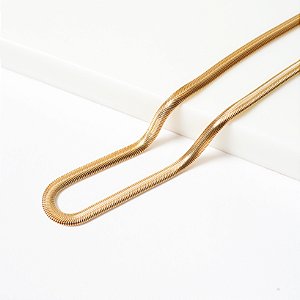 Colar Snake 5 mm Banho de Ouro 18k