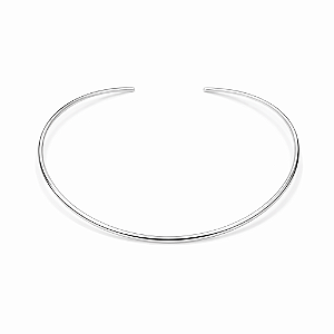 Choker Lisa Banho de Ródio Branco