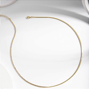 Colar Fita 0,1cm Banho de Ouro 18k