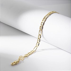 Pulseira Elos Fígaro Banho de Ouro 18k