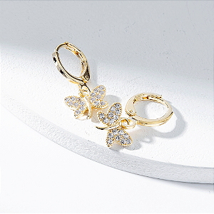 Brinco Argola VQzinha Libélula  Banho de Ouro 18k