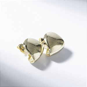 Brinco Curvado Médio Banho de Ouro 18k