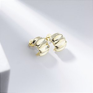 Argola Pequena Irregular Banho de Ouro 18k