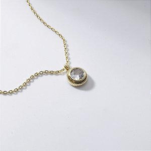 Colar Corrente Delicada Ponto de Luz Banho de Ouro 18k
