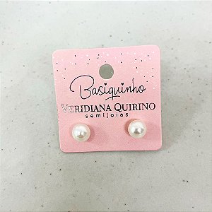 Brinco Perola Médio Banho de Ouro 18k