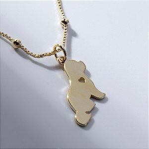 Colar Pet Pingente Cachorro Banho de Ouro 18k