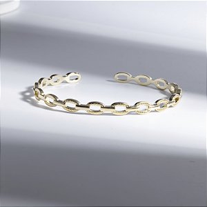 Bracelete Detalhe Elos Banho de Ouro 18k