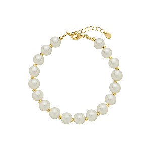 Pulseira Handmade Pérolas Banho de Ouro 18k