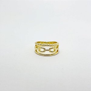 Anel Elos Detalhes Banho de Ouro 18k