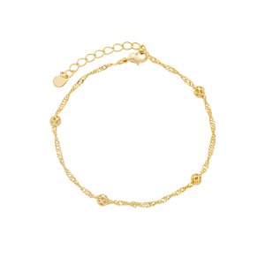 Pulseira Torcida Esferas Banho de Ouro 18k